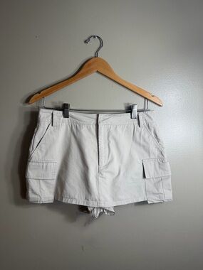Zara Cargo Skort Women’s Medium Beige Mini Skirt Shorts Utility Y2K Pocket